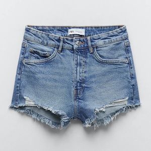 ZARA HI RISE DENIM SHORTS - 26 / USA 2